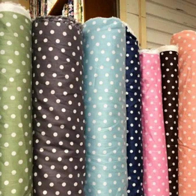 PERALATAN JAHIT KAIN METERAN KATUN JEPANG POLKADOT BESAR JAPAN DESIGN TERLENGKAP