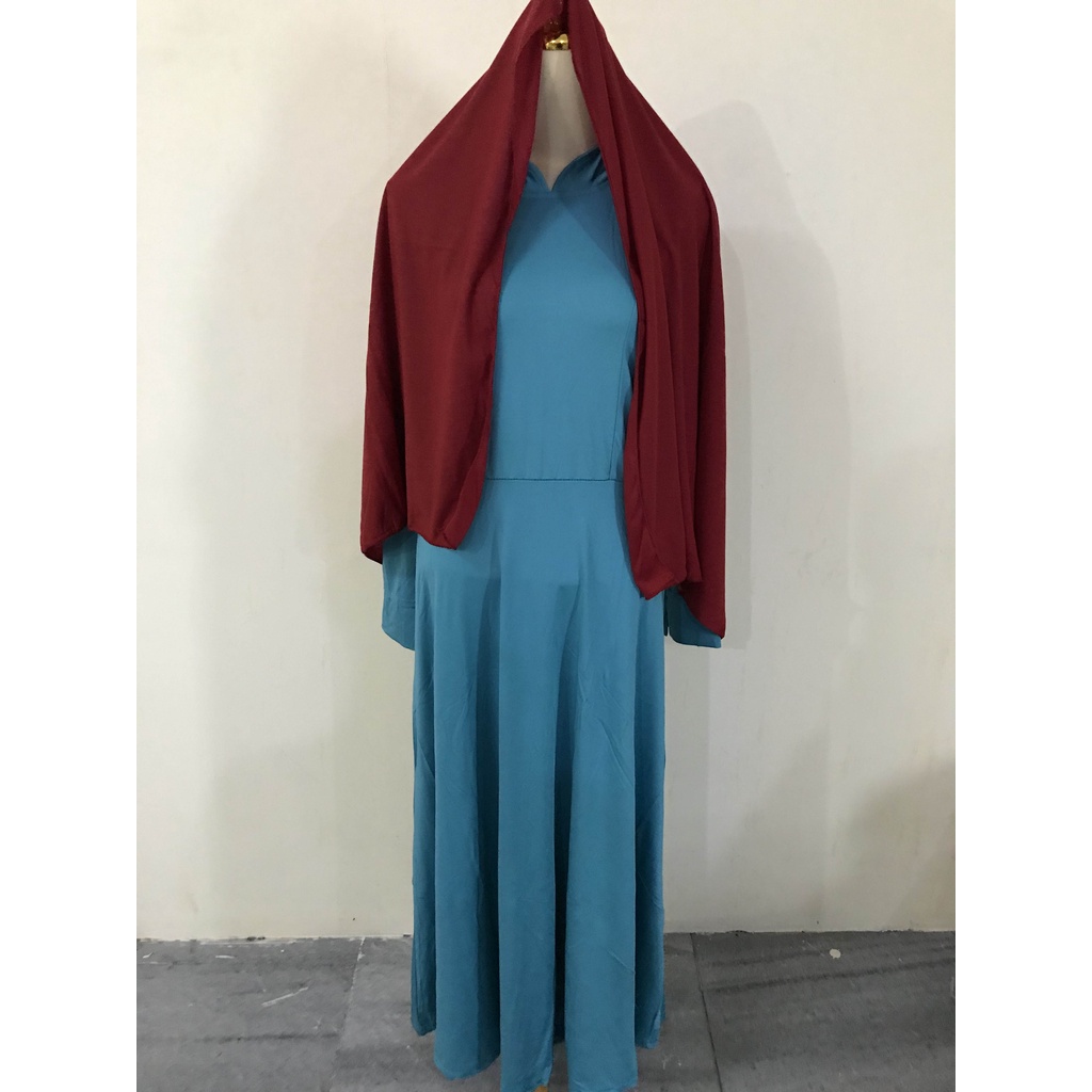 HOPYLOVY - Maxi Dress Wanita bahan Jersey Maharani + Pashmina + Belt