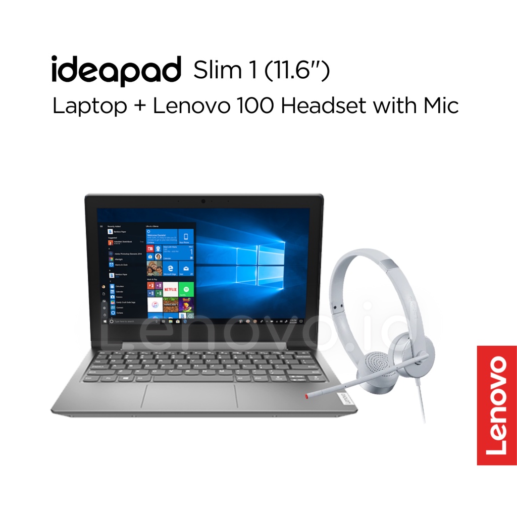 Lenovo IdeaPad Slim 1 05ID Celeron N4020 Win10 4GB 256GB SSD 11.6