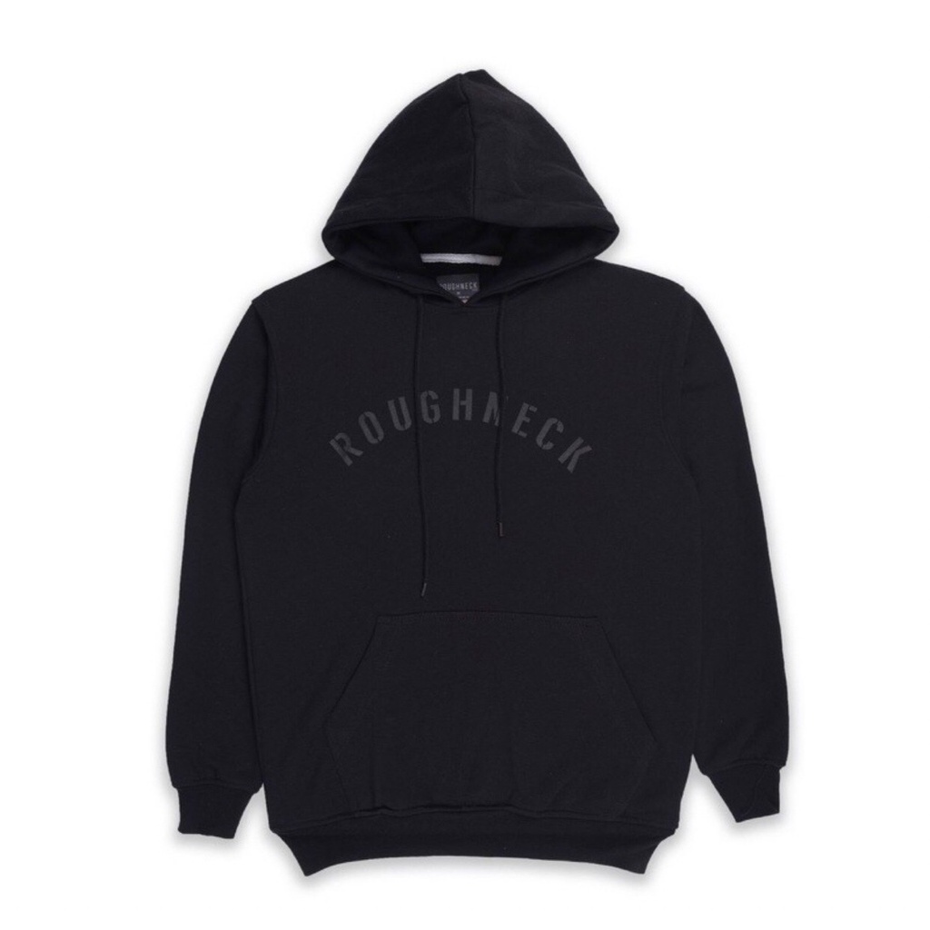 HOODIE ROUGHNECK HITAM ORIGINAL DISTRO BAHAN FLEECE SWEATER HOODIE PRIA DISTRO ROUGHNECK ORIGINAL BANDUN