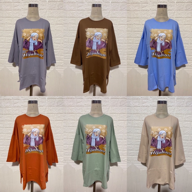 KAOS OVERSIZED COMBED DTF JUMBO MOTIF GIRL MUSLIMAH COTTON COMBED 30S BIGSIZE XXL MURAH GROSIR MODELLANO