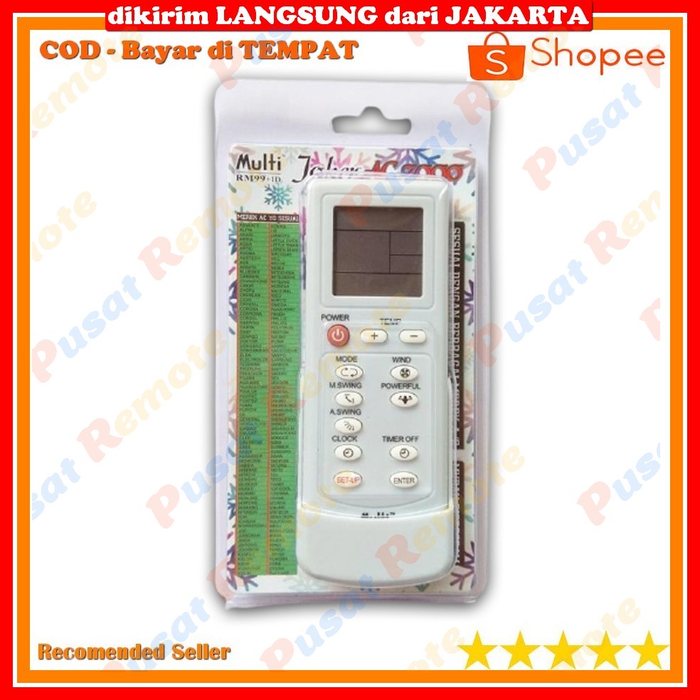 Paling Murah Remot Remote AC SAMSUNG/SHARP/SANKEN/SANYO/TCL/TOSHIBA MULTI UNIVERSAL Serbaguna Bagus