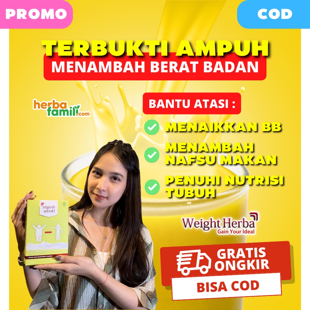 Weight Herba Original Official Asli | Susu Penggemuk Badan Weightherba Cara Ampuh Menambah Berat Badan Secara Alami Weight Herba Aman Tanpa Efek Samping