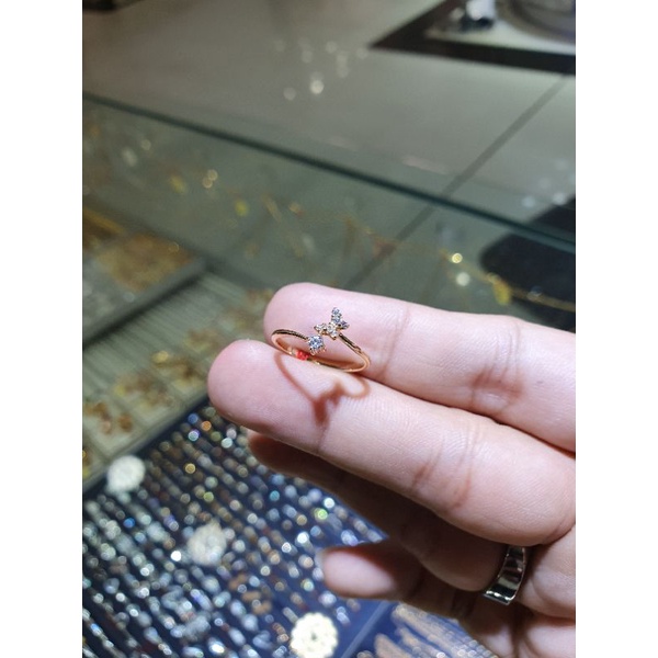 cincin simple kupu spiral emas 700