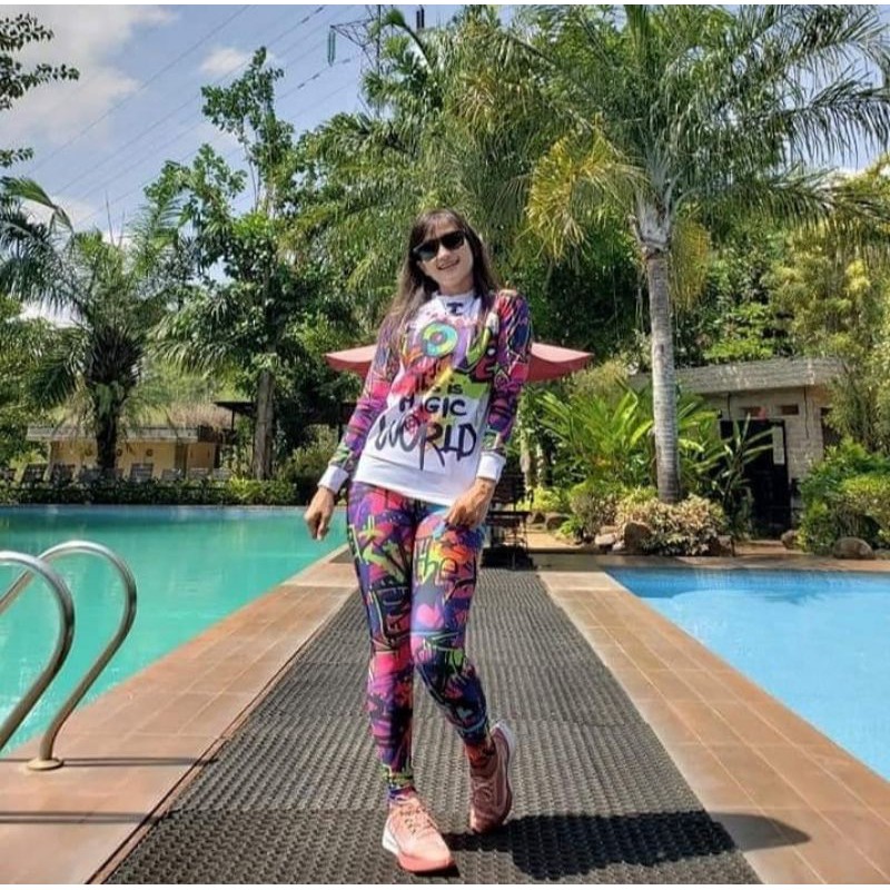 Baju Senam Sxb Pixie Still Mind Sweatshirt Longsleeve Legging Zumba Yoga Aerobik