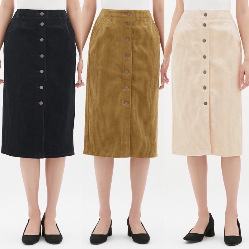 women's corduroy skirt midi