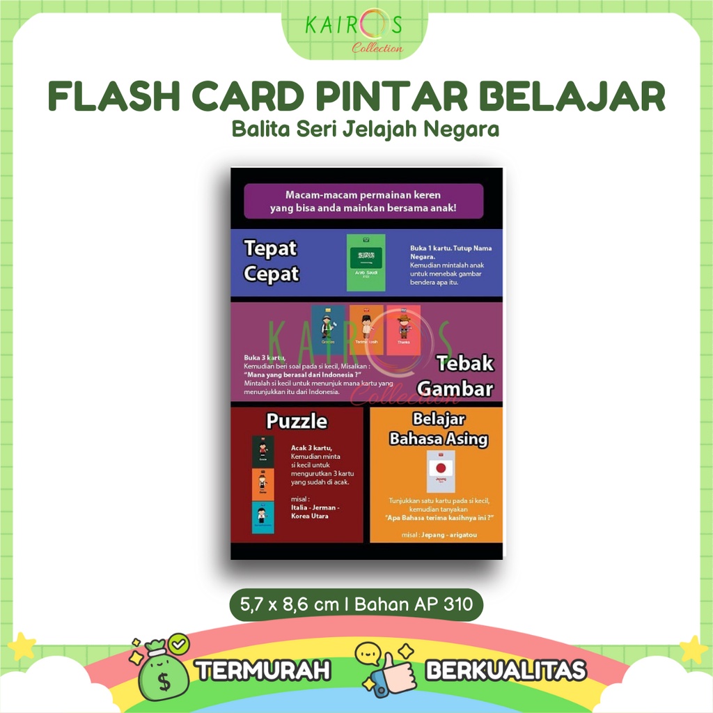 Flashcard Kartu Belajar Anak Seri Jelajah Negara