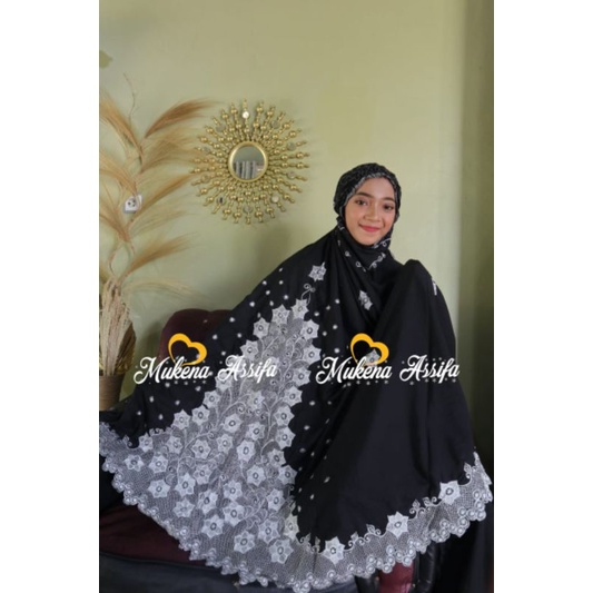 mukena bordir bukittingg handmade terlaris series hitam