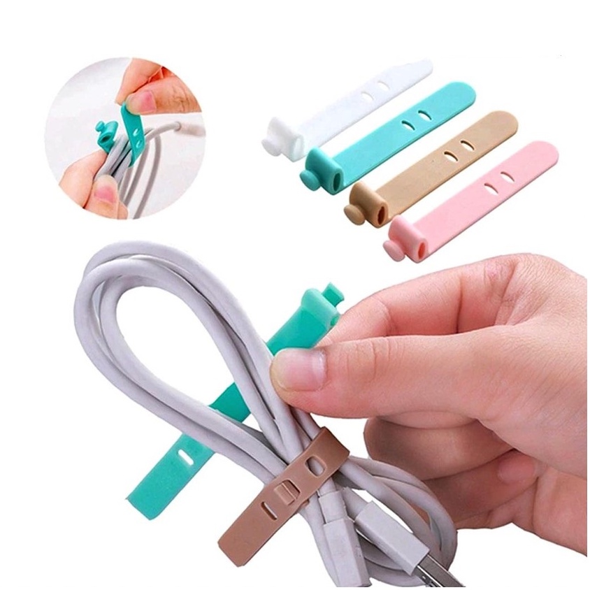 ☛TK☚ R510 Pengikat Kabel Penggulung Cable Binder Klip Cable Cord Holder Penjepit Kabel Charger Hp Universal