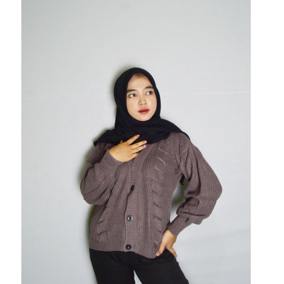 KMJ.380282 ‣ CROP CABLE CARDY / KARDIGAN CABLE CROP OLIVIA / KARDIGAN RAJUT OLIOR CROP CABLE / CARDI