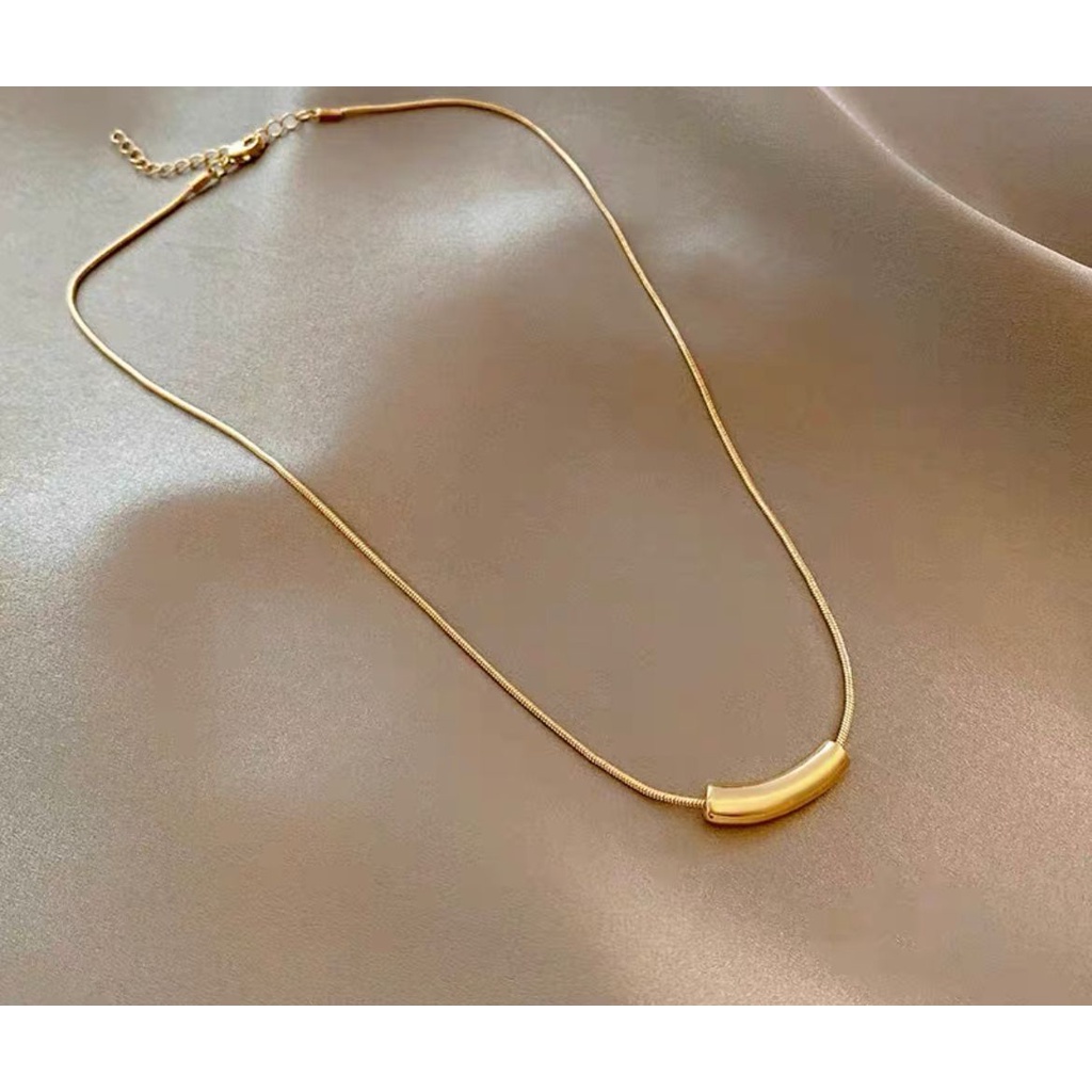 KALUNG RANTAI CHOCKER GAYA FASHION KOREA HIP HOP TITANIUM WARNA ROSEGOLD SILVER POLOS