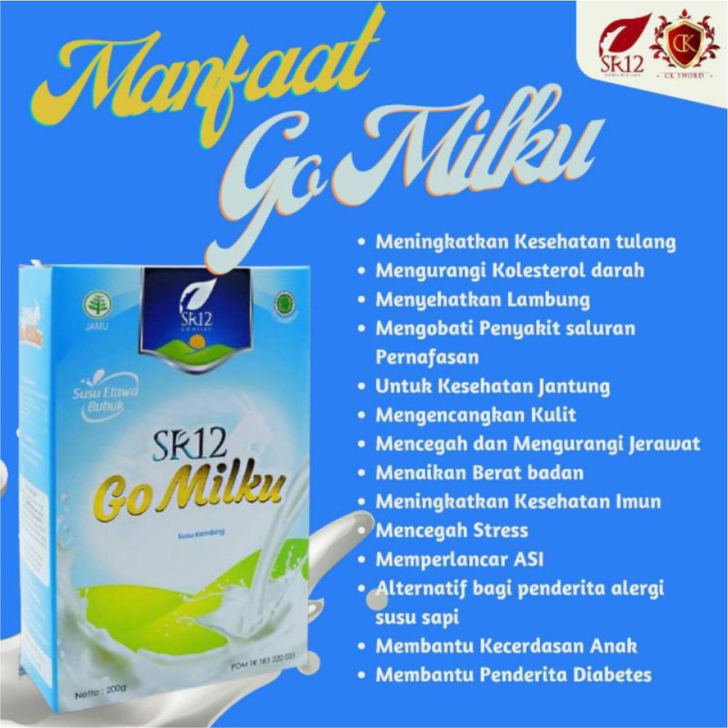 GO MILKU SR12 SUSU KAMBING ETAWA HALAL BPOM MENINGKATKAN KESEHATAN IMUN TUBUH MELANCARKAN ASI ASLI