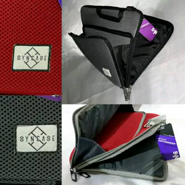 Tas softcase laptop notebook - Syncase SY02-D0801 ukuran 13 - 14 inch  dengan tali selempang