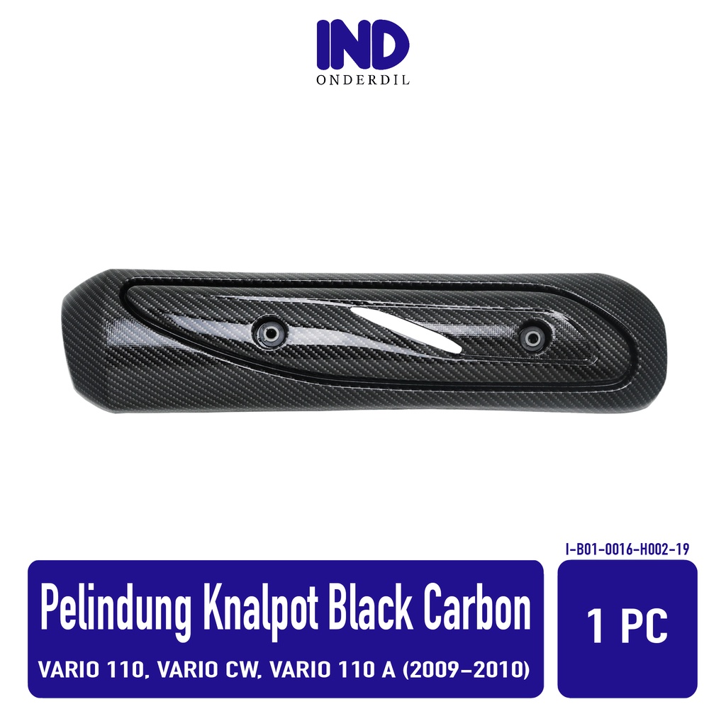 Cover-Tutup-Penutup-Tameng Pelindung-Protector Knalpot-Kenalpot-Muffler Black Karbon-Carbon Vario 110 Karbu Lama-Old-CW-Techno-CBS