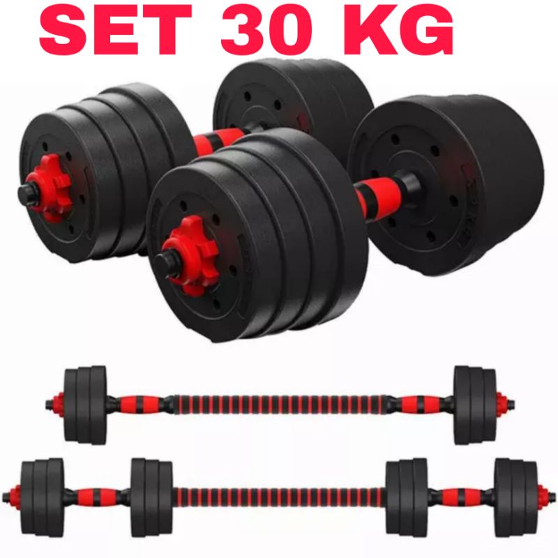 dumbel / barbel set 30 kg pvc alat angkat beban excellent original