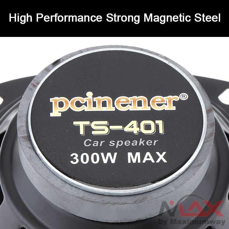 Pcinener Speaker Mobil HiFi 4 Inch 300W 1 PCS - TS-401 12V 4 Inch 300W Universal Car Coaxial Speaker Vehicle Door Auto Audio Music Stereo Full Range Frequency Hifi Speakers