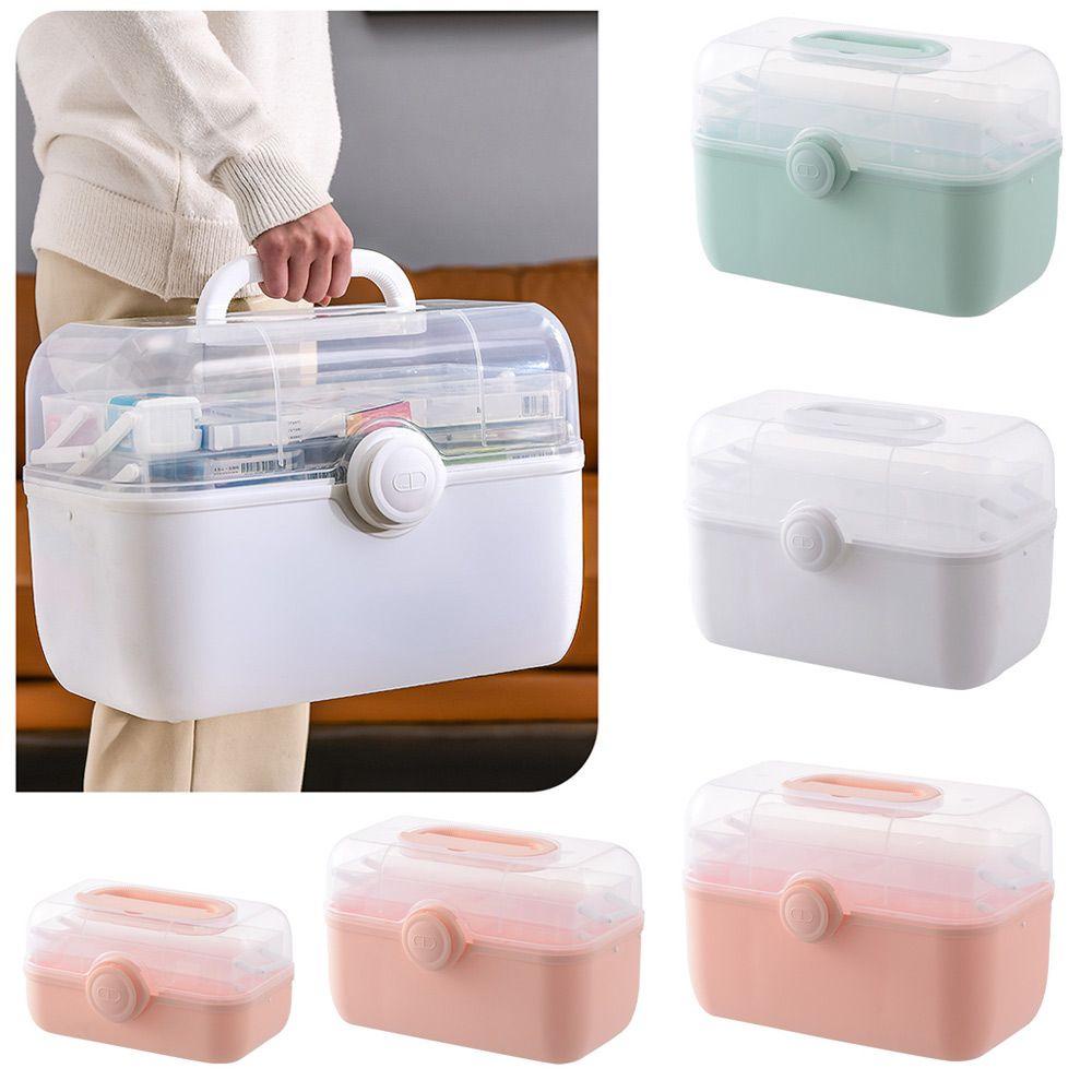 R-FLOWER Kotak Obat Kotak Penyimpanan Rumah Tangga Kotak Obat Menyusui Aid Kit Box Multifungsi Kapasitas Besar Emergency Kit Box