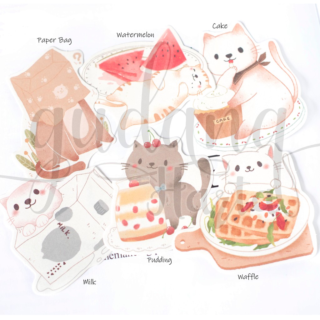 Memo Kucing Cat Cake Milk Waffle Unik Memo DIY Scrapbook GH 301072