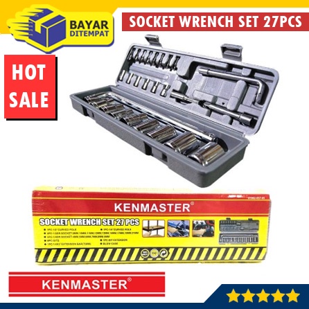 Kunci Sok Shock Sock Soc KENMASTER Set 27 Pcs Biji Socket Wrench 27Pcs