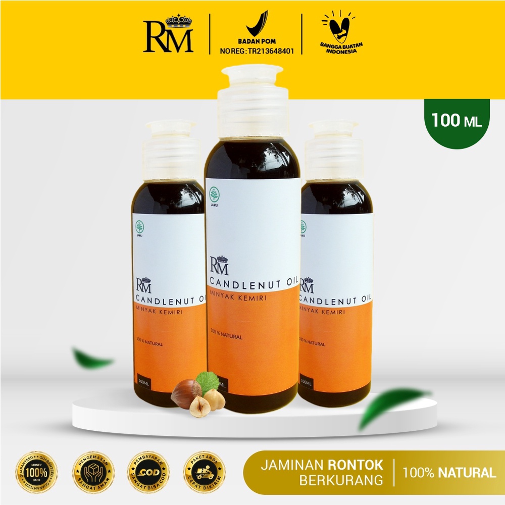 Jual Minyak Kemiri Bakar Murni Penumbuh Rambut Rontok RM Candlenut Oil ...