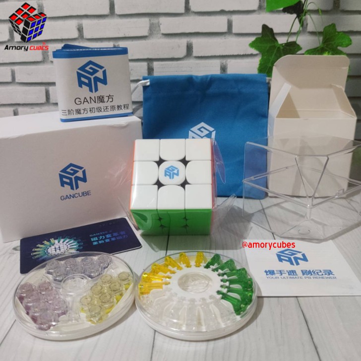 Rubik 3X3 GAN 356X Numerical IPG V5 Core Magnetik STICKERLESS RED