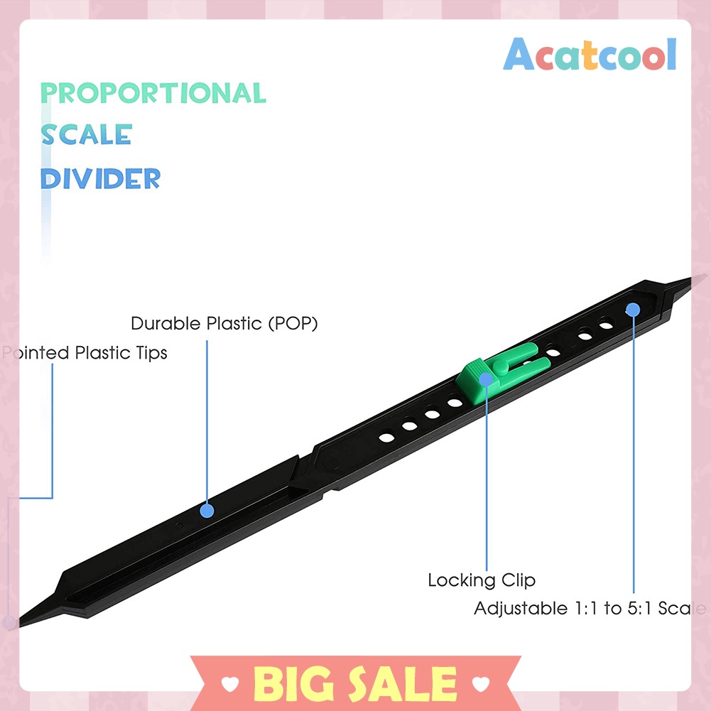 10 inch Art Drawing Ruler Adjustable Plastic Proportional Scale Divider