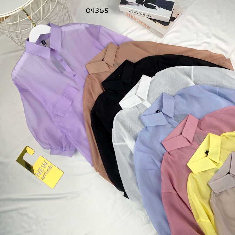 04365 Kemeja Organza Transparant Import Bangkok | Kemeja Nagita Slavina