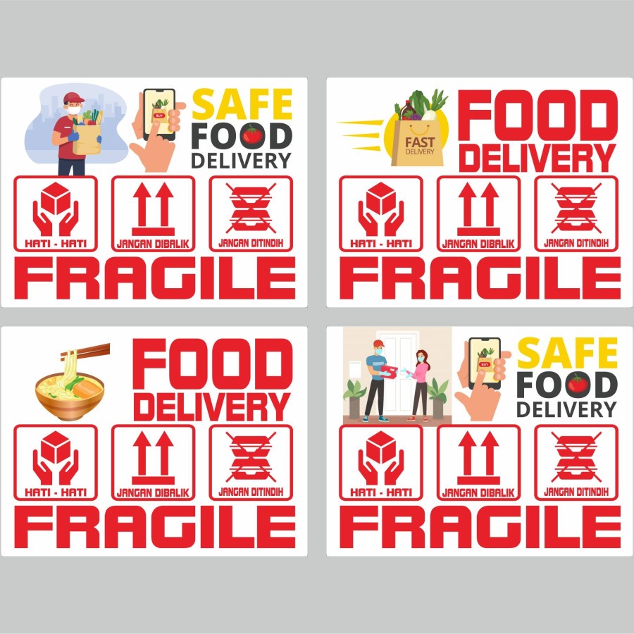 

stiker food delivery stiker makanan fragile c ukuran 8 x 6 cm