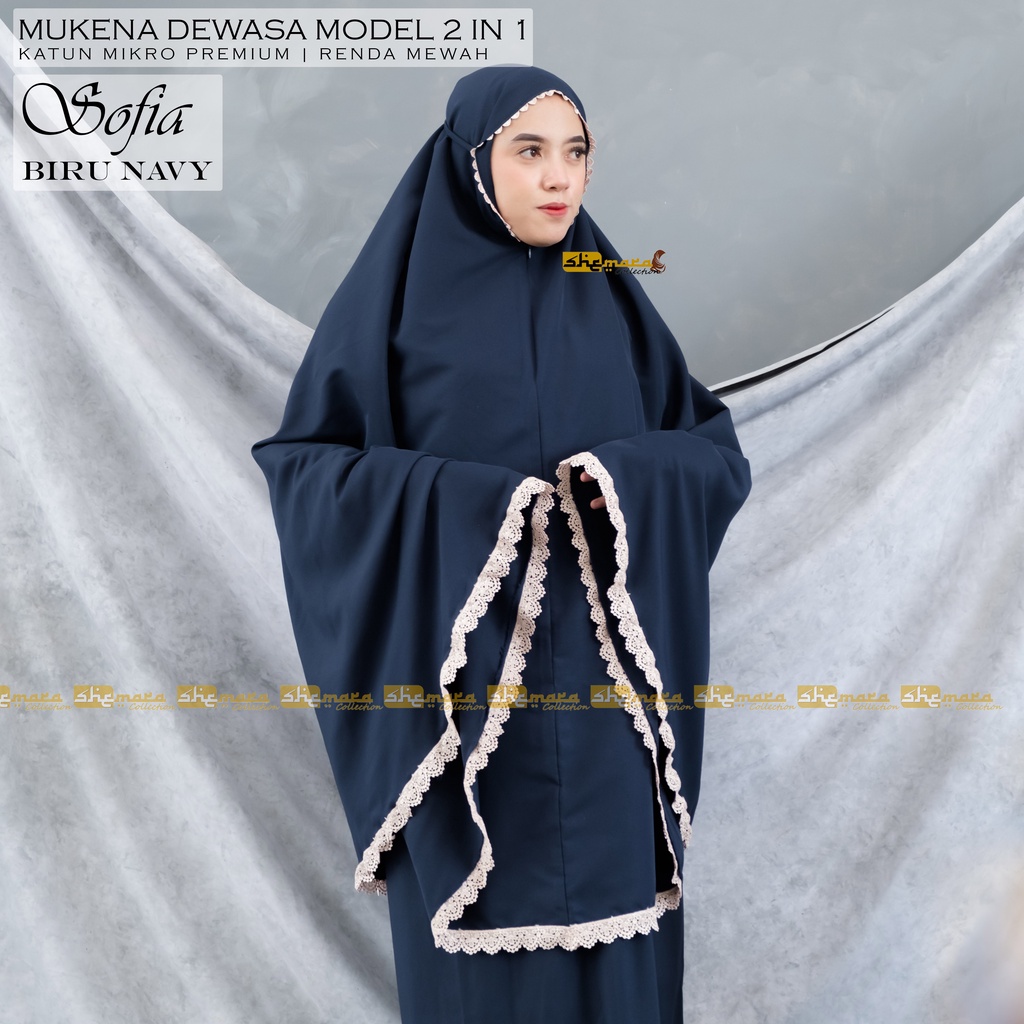 Mukena Dewasa 2in1 Renda Mewah Katun SheMara - SofiaSeries