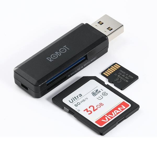 Card Reader ROBOT CR102 USB3 2Slot SD &amp; TF (Original)