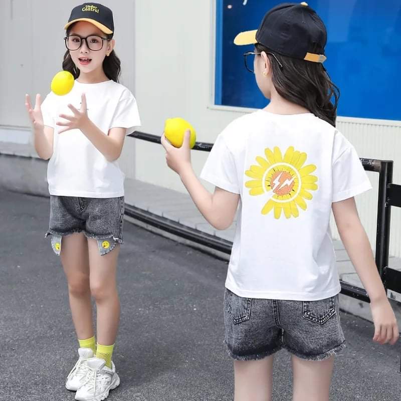 Baju Setelan Anak Perempuan Casual Smile Sun Flower