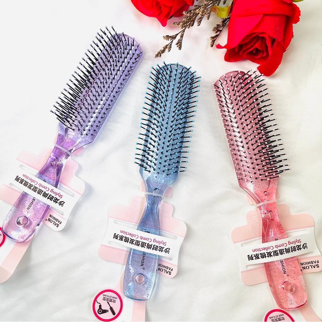 Sisir Glitter Transparan Lebar PREMIUM / Sisir Aesthetic Lucu Ala Korea / Sisir Rambut Wanita