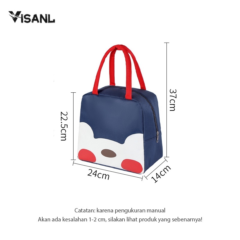 Tas Bekal Lunch Cooler Bag Box Salur Makanan Aluminium Kotak Makan Ransel Anak Karakter