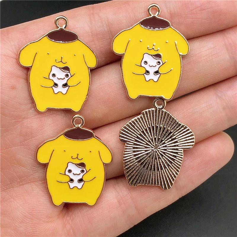 4pcs Liontin Enamel Bentuk Anjing Kelinci Bahan Alloy Untuk Membuat Perhiasan Charms