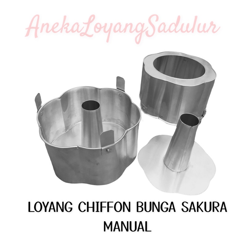 loyang chiffon bunga sakura / sponge cake ukuran 18 22 & 20 cm