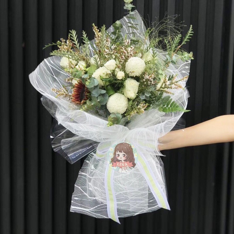 ( Yard-50x80 ) FLOWER WRAPPING BOUQUET KOREAN MESH LINE - KERTAS BUNGA KOREAN FANCY POLINET GLITTER BUKET BUNGA FLORIST