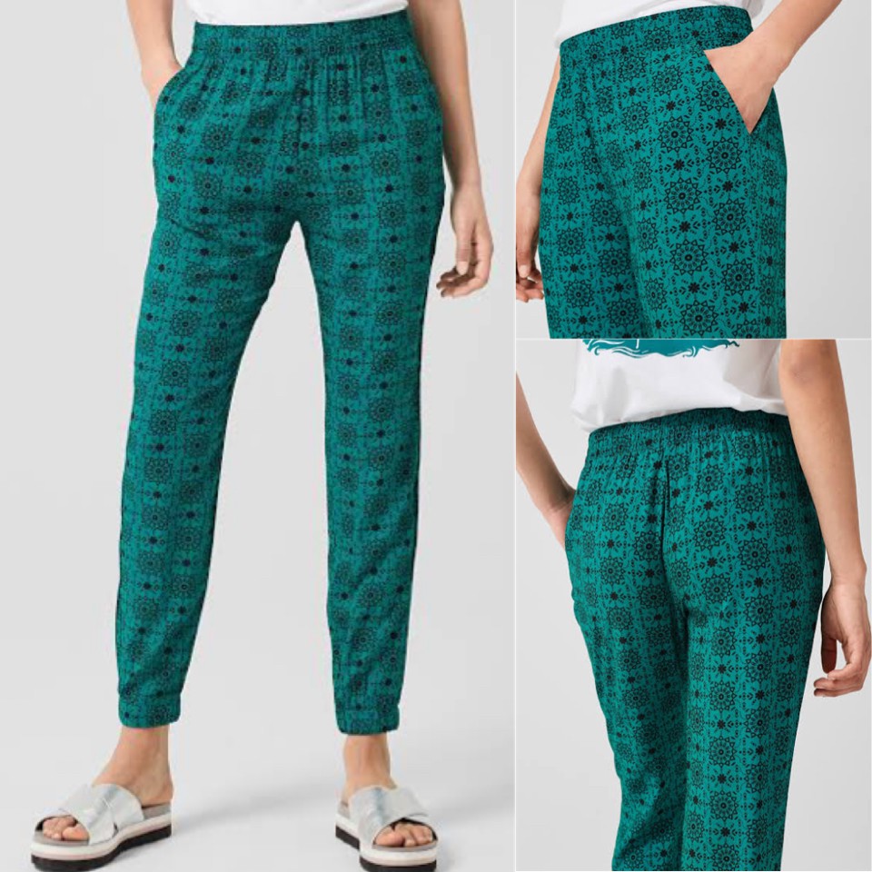 S oliver Aquamarine ethnic print jogger pants