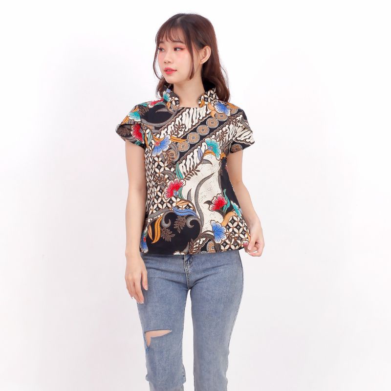 Batik wanita - Atasan blouse batik wanita fashion 569-1