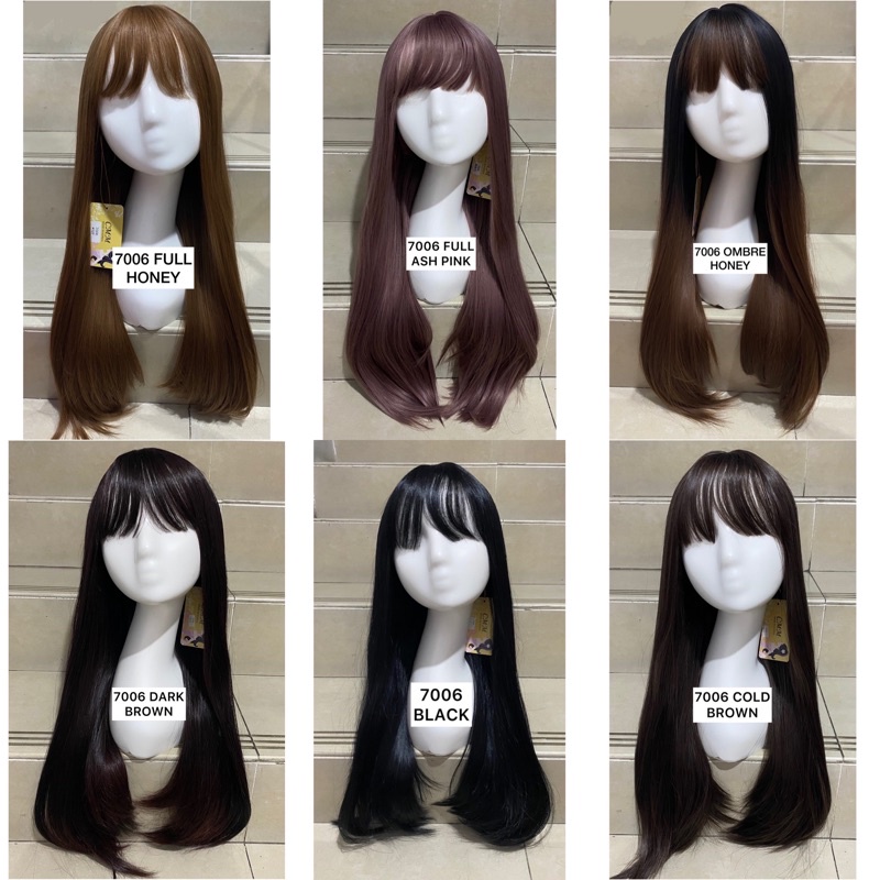 7006 full wig korean long STRAIGHT LURUS NATURAL 65 cm