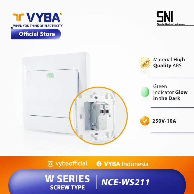 Saklar Engkel IB VYBA WS-211/IB Saklar Tunggal