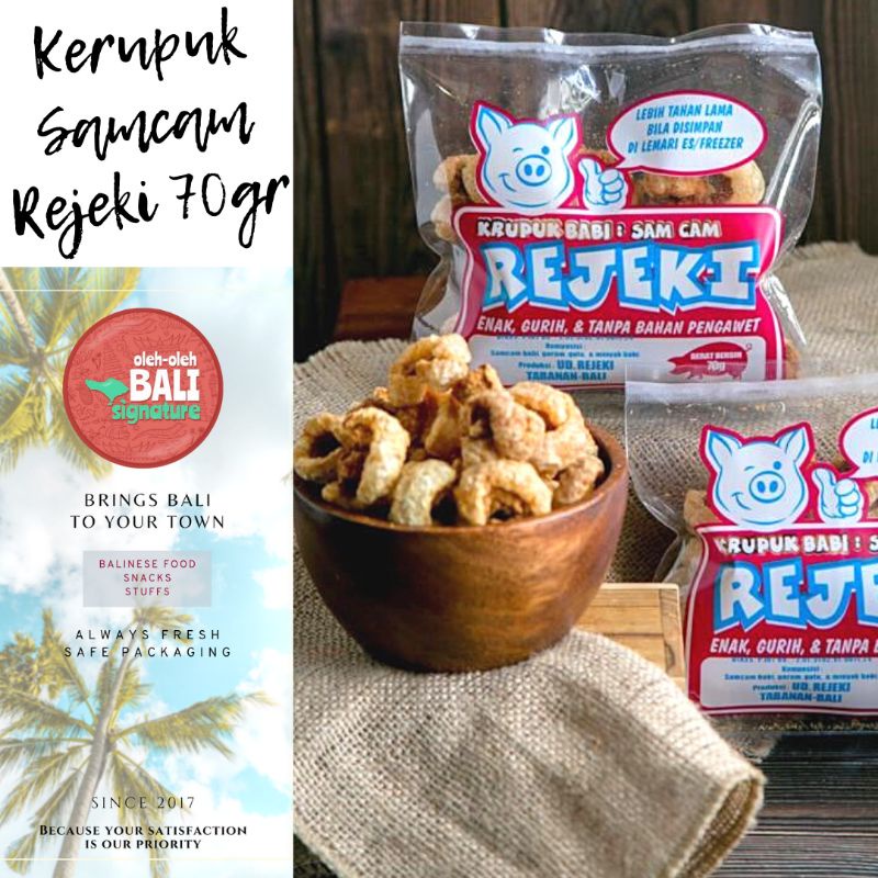 

Kerupuk Babi Rejeki Bali Samcam / Kulit / Samcam 3 lapis Kecil / Paru (70gr) (FRESH)