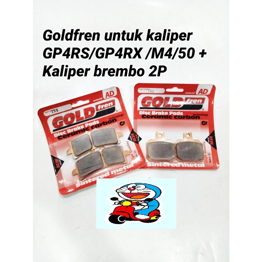 Paket kampas 258 kampas rem 152 kaliper brembo gp4rx gp4rs 2p goldfren