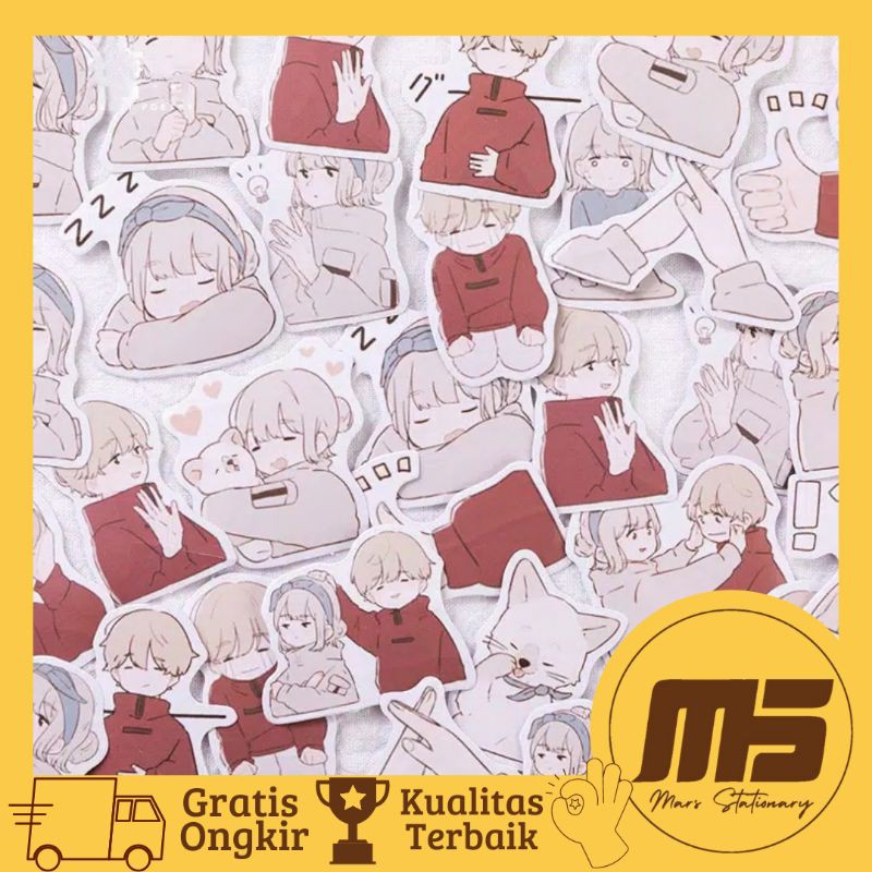 

[ 45 PCS ] Sticker Kawai Couple Japan untuk Scrapbook Jurnal Diary | Mars Stationary