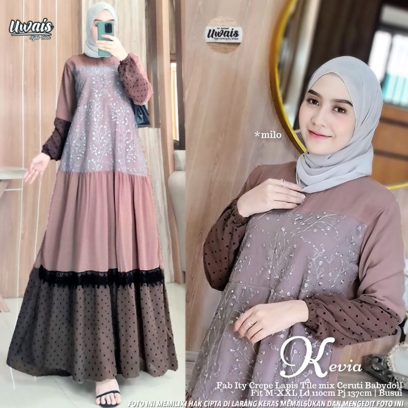 UWAIS Kevia Maxy Mix Tile Gamis Kevia Original By Uwais