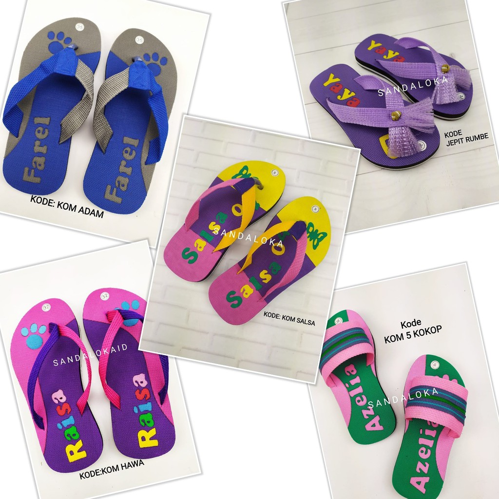 [PO] Sandal Nama | custom nama | sandal wudhu nama | Sandal anak TK SD SMP | sandal sekolah