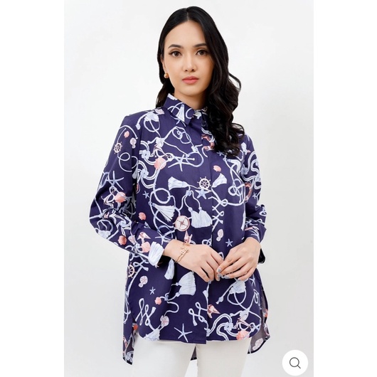 Nautical shirt navy size S benang jarum by buttonscarves