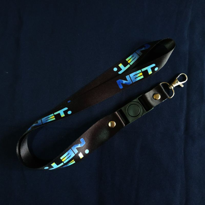 

Tali Id Card Lanyard NET TV HITAM Printing Bisa [Satuan]