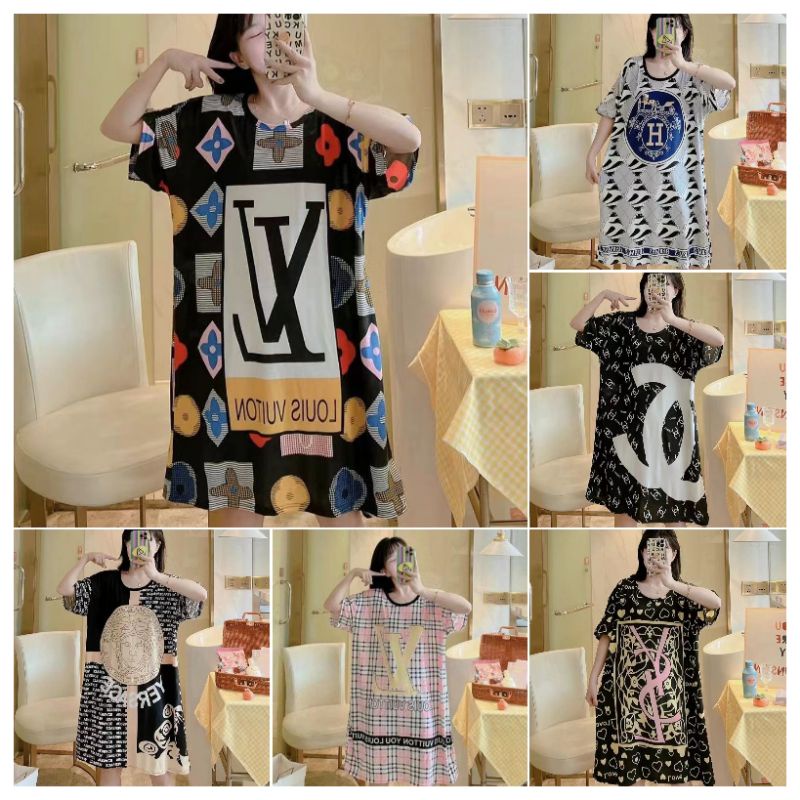 DS025 Daster Cute Import Pouch Kekinian Daster Import Pouch Wanita Dewasa Jumbo Ld110 Daster Payung 