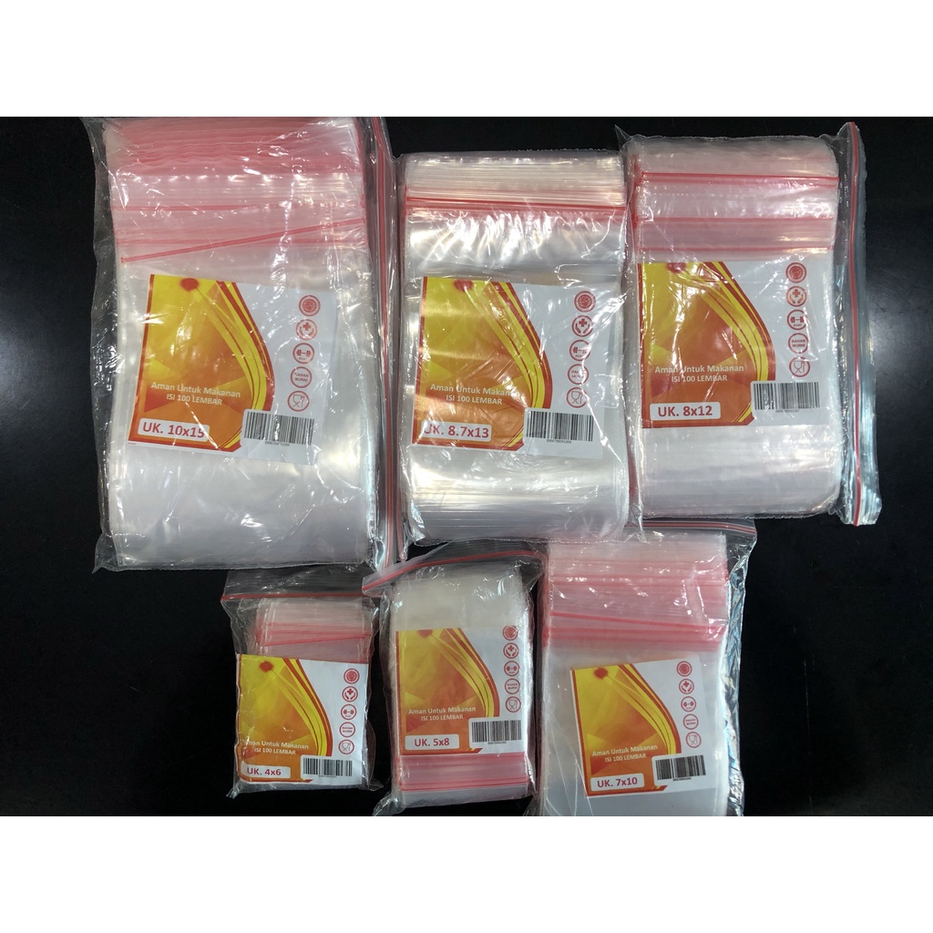 PLASTIK KLIP ziplock ISI 100 LEMBAR ukuran 8.7x13