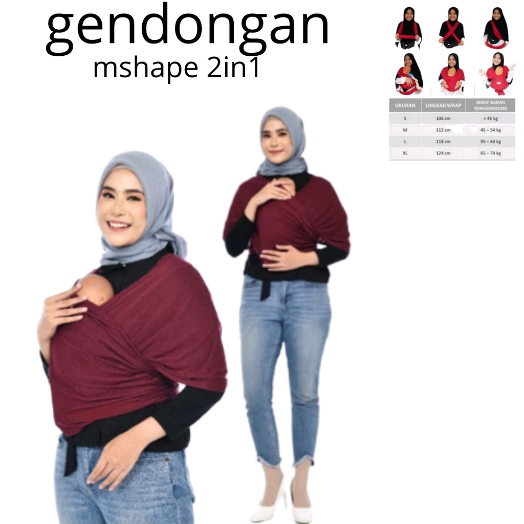 GENDONGAN BAYI NAGITA SLAVINA M SHAPE 2IN1